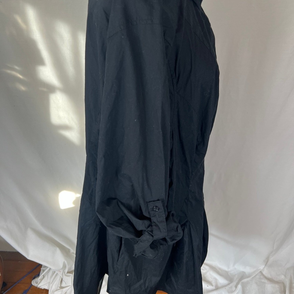 Torrid Black Poplin Button-Front Fit & Flare Shirt Dress size 5/5X - Picture 2 of 8